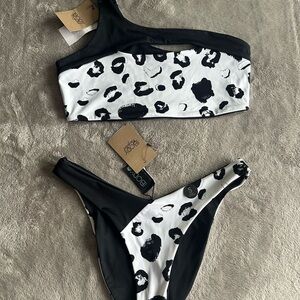Cotton On Black and White Leopard Bikini